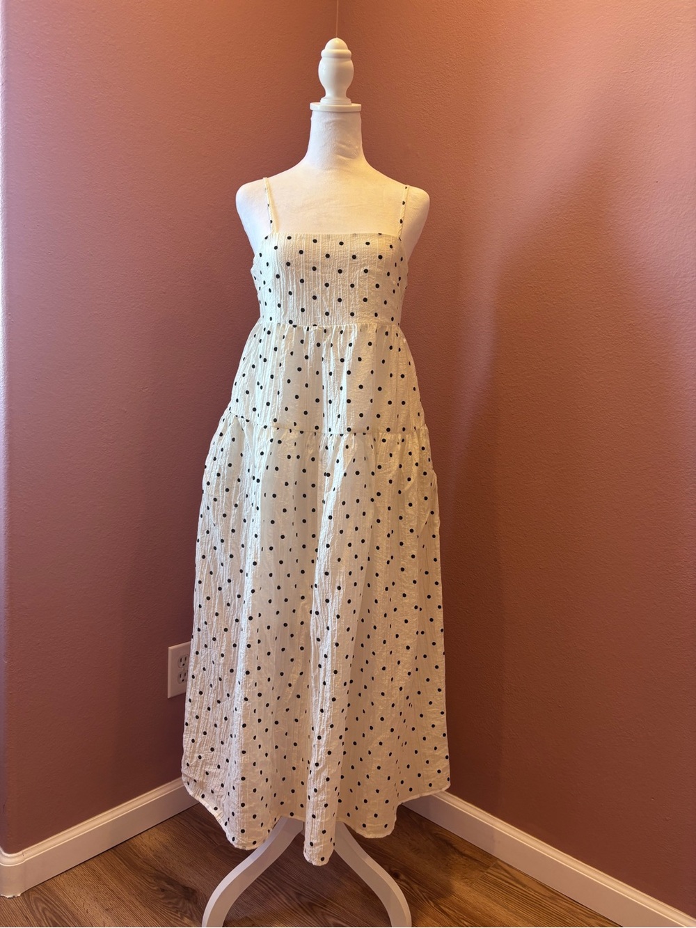 Things Between Polka Dot Maxi Dress Size Small
